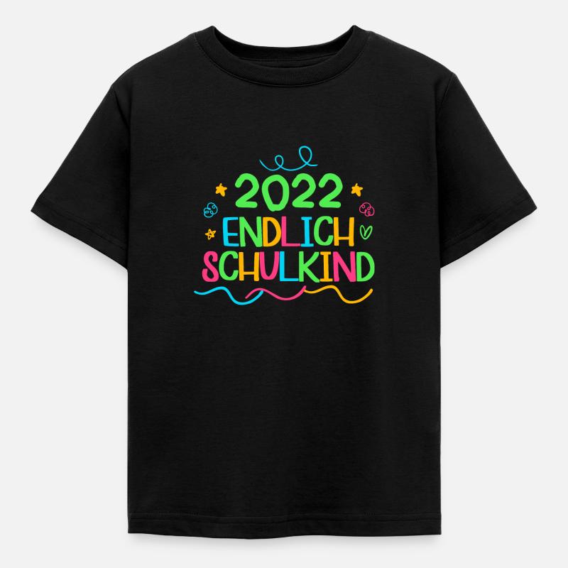 2022 endlich schulkind, Einschulung Erstklässler - Kinder T-Shirt - Schwarz