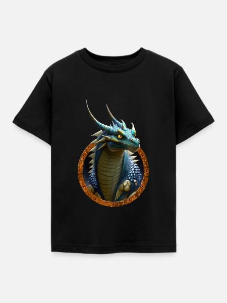 Drache - Kinder T-Shirt - Schwarz