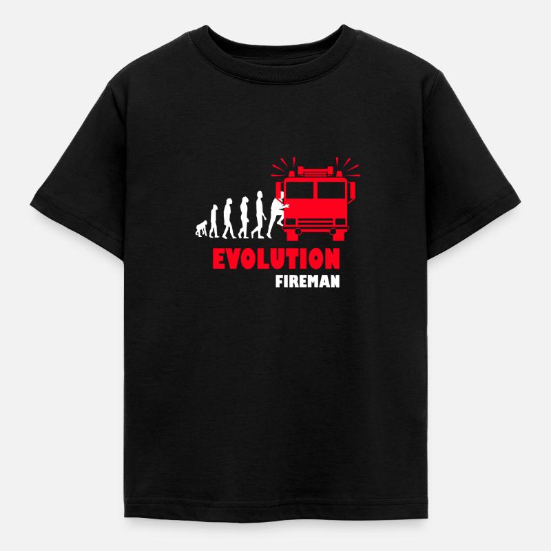 Firefighters Fireman Evolution - Kids' T-Shirt - black