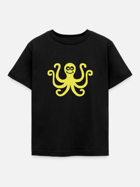 Krake - Kinder T-Shirt - Schwarz