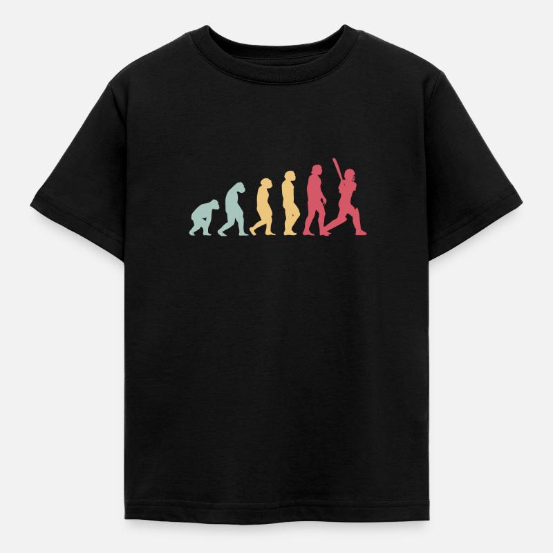 Cricket Evolution Vintage Retro Gift - Kids' T-Shirt - black