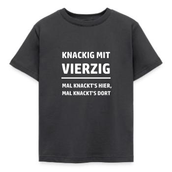 Vierzig Jahre 40. Geburtstag - Kinder T-Shirt - Dunkelgrau - Vorne - AI Model Kid Female (0cm)