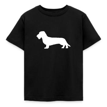 Dachshund wire-haired dog dachshund dachshund silhouette - Kids' T-Shirt - black - Front - AI Model Kid Female (0cm)