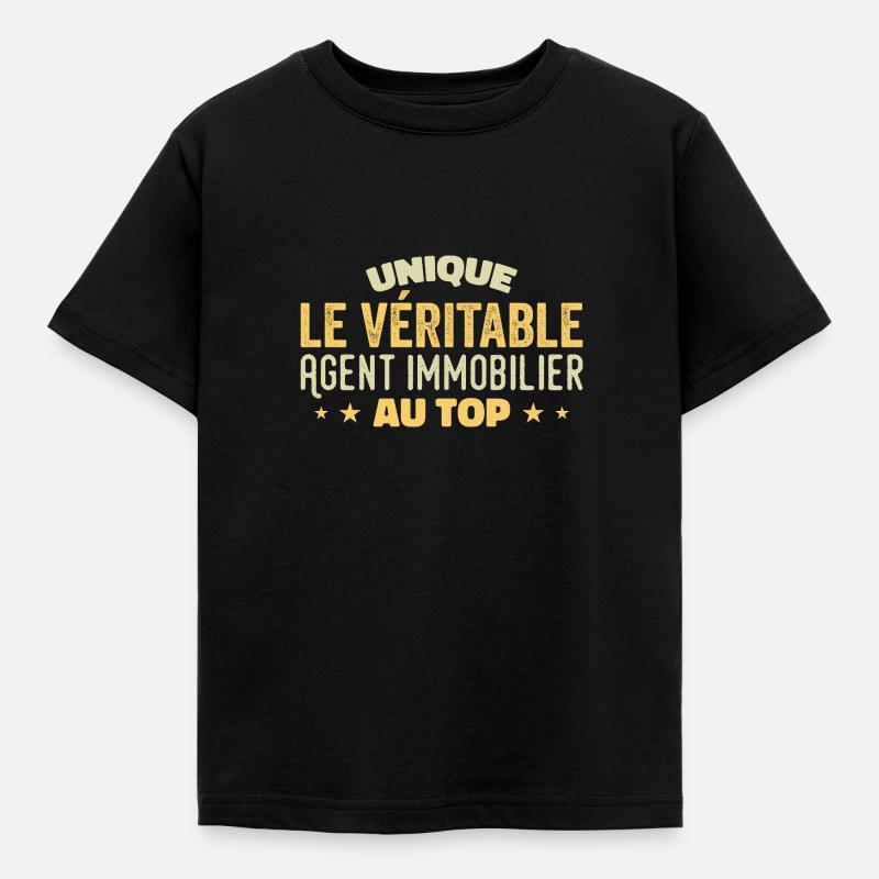 le véritable Agent Immobilier au top - T-shirt Enfant - noir