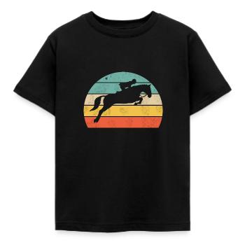 Saut d’obstacles - T-shirt Enfant - noir - Devant - AI Model Kid Female (0cm)