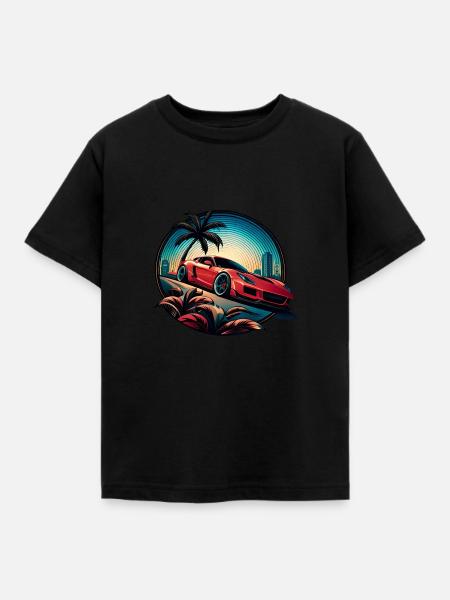 RED SUPERCAR - Kinder T-Shirt - Schwarz