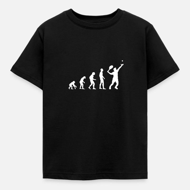 Tennis Evolution - Kinder T-Shirt - Schwarz