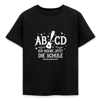 I'm rocking now | Schoolchild training guitar we - Kids' T-Shirt - black - Front - AI Model Kid Female (0cm)