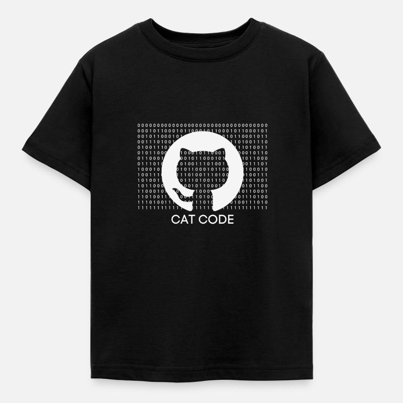 Cat-Code - Kinder T-Shirt - Schwarz