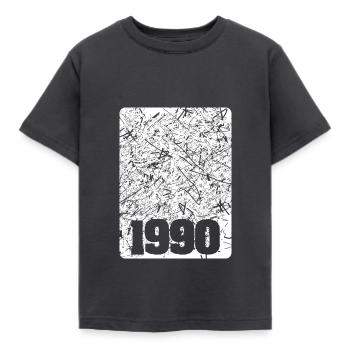 Year 1990 - Kids' T-Shirt - dark grey - Front - AI Model Kid Female (0cm)