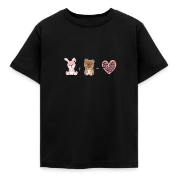 This loves this bear - Valentine's Day - Kids' T-Shirt - black - Front - AI Model Kid Female (0cm)