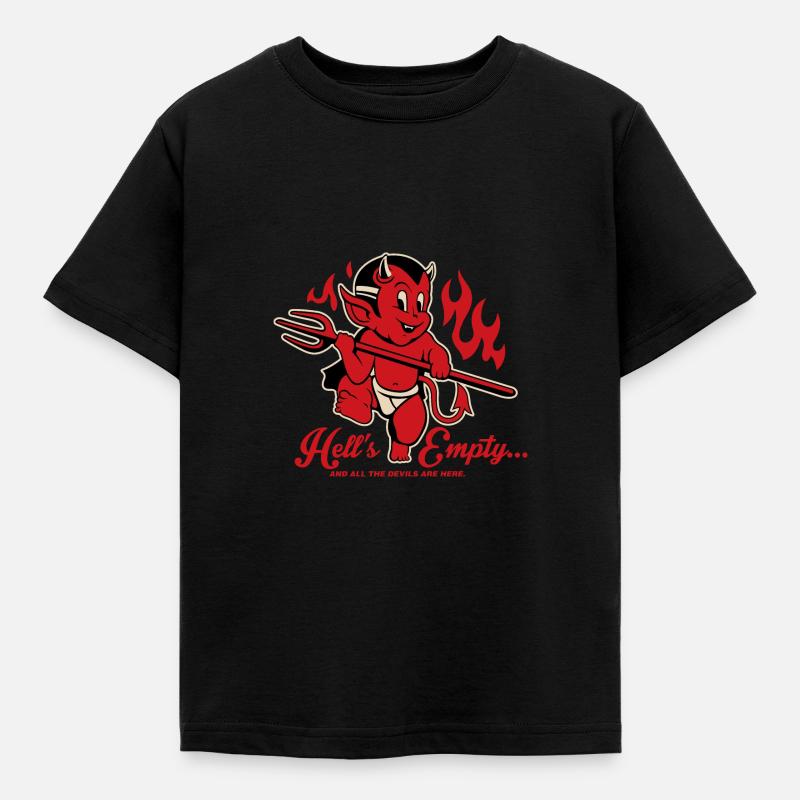 Devil and humor - Kids' T-Shirt - black