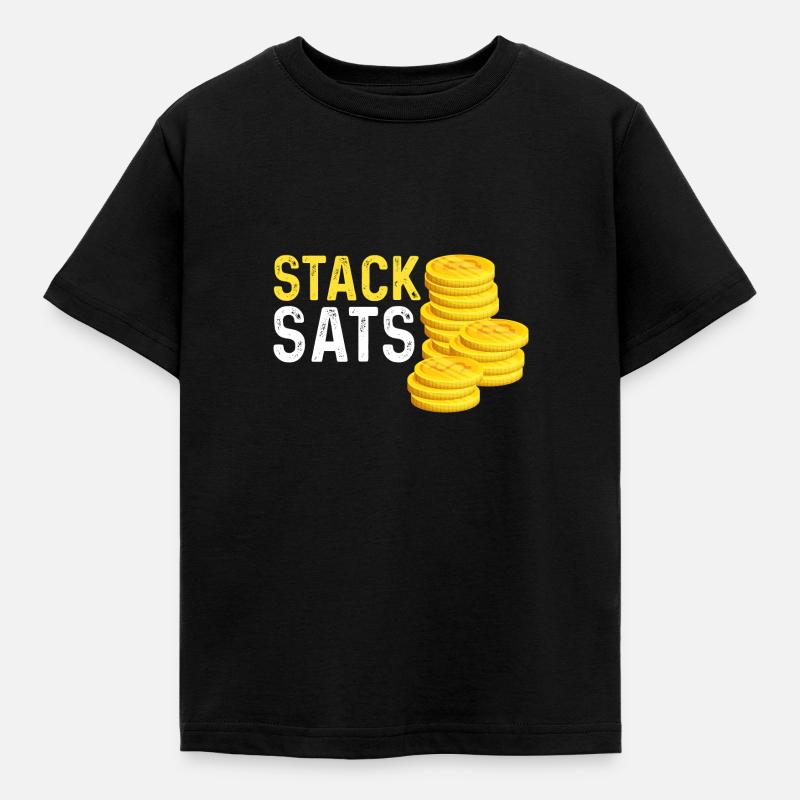Stack sats - Kids' T-Shirt - black