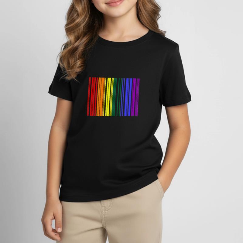 Rainbow Barcode Kinder T-Shirt