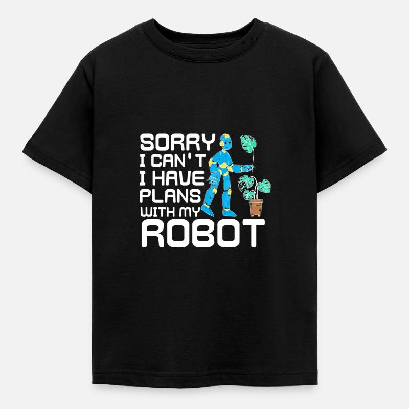 Robot Robotics - Kids' T-Shirt - black