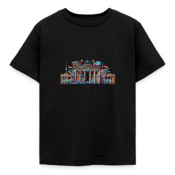 Brandenburger Tor Berlin - Kinder T-Shirt - Schwarz - Vorne - AI Model Kid Female (0cm)