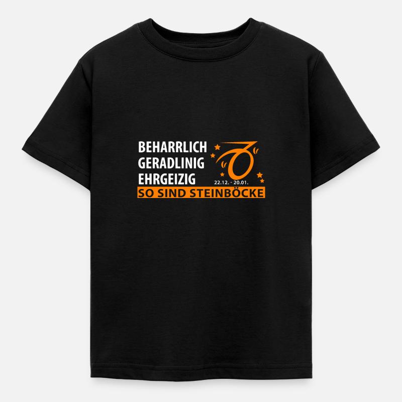 Sternzeichen Steinbock - Eigenschaften - Kinder T-Shirt - Schwarz