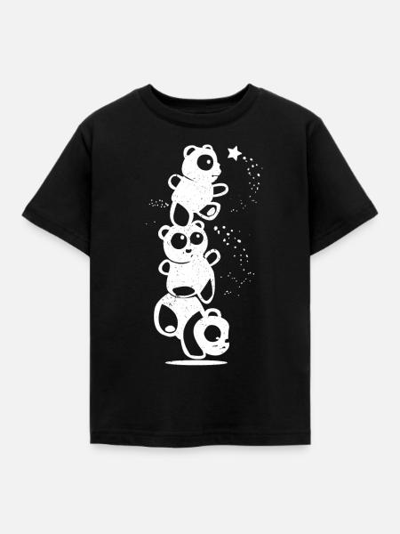 Panda süß - Kinder T-Shirt - Schwarz