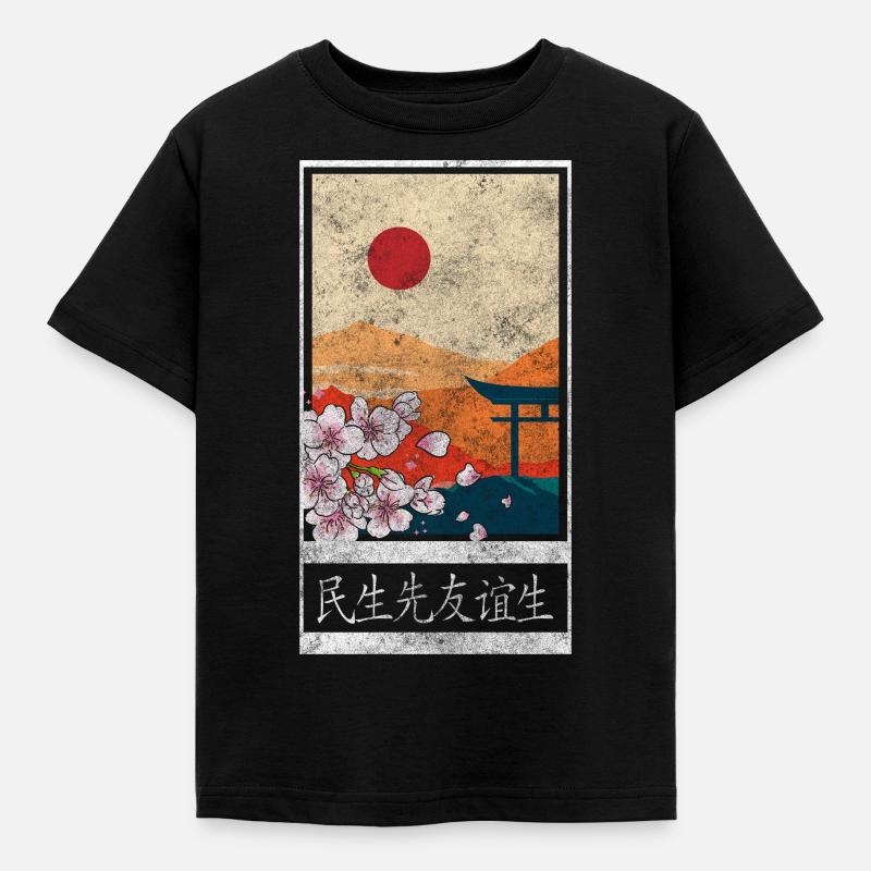 Kirschblüten Blumen Gärtner - Kinder T-Shirt - Schwarz