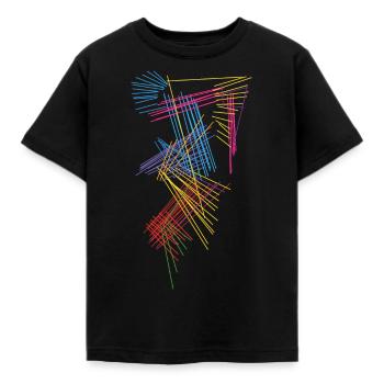 Abstrakt - Kinder T-Shirt - Schwarz - Vorne - AI Model Kid Female (0cm)