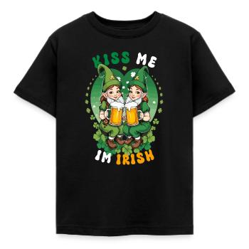 Embrasse-moi, je suis irlandaise - T-shirt Enfant - noir - Devant - AI Model Kid Female (0cm)