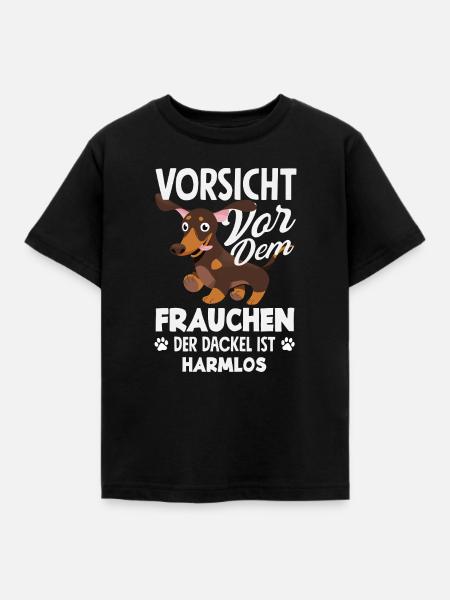 Dackel Frauchen Harmlos - Kinder T-Shirt - Schwarz