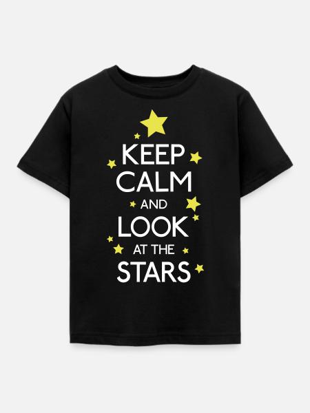 Keep Calm Stars - Kinder T-Shirt - Schwarz