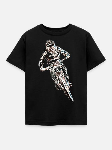 MTB MTB Downhill - Kinder T-Shirt - Schwarz