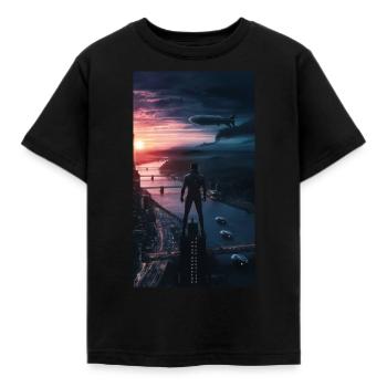 Gedanken schweben... - Kinder T-Shirt - Schwarz - Vorne - AI Model Kid Female (0cm)