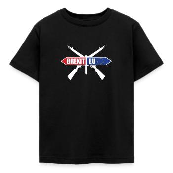 Brexit Tee Shirt Joke - Kids' T-Shirt - black - Front - AI Model Kid Female (0cm)