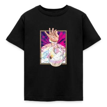 Salt Bae Unicorn Meme Tshirt Geschenk - Kinder T-Shirt - Schwarz - Vorne - AI Model Kid Female (0cm)