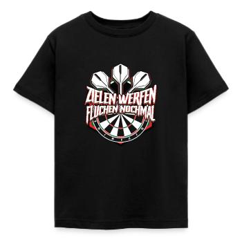 Dart Targets Throw cursing - Kids' T-Shirt - black - Front - AI Model Kid Female (0cm)