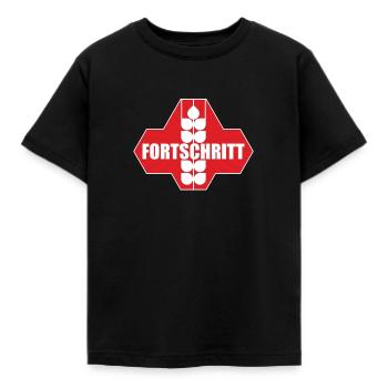 Ossi Tshirt GDR Progress - Kids' T-Shirt - black - Front - AI Model Kid Female (0cm)