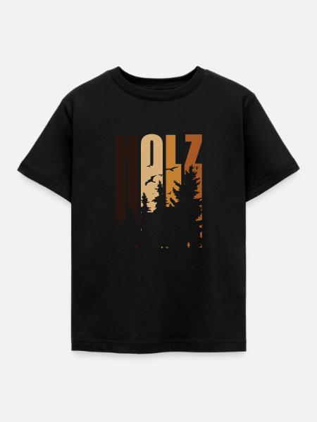 Holz Wald Für Holzfäller - Kinder T-Shirt - Schwarz