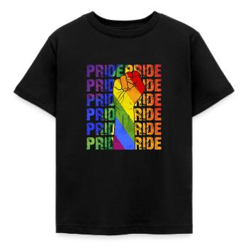 Pride Faust LGBT Gay Pride Regenbogen CSD Shirt - Kinder T-Shirt - Schwarz - Vorne - AI Model Kid Female (0cm)