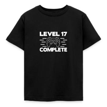 Level 17 17th birthday 2003 present gift idea - Kids' T-Shirt - black - Front - AI Model Kid Female (0cm)