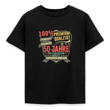 50. Geburtstag Geschenk Januar Jahrgang 1971 50 - Kinder T-Shirt - Schwarz - Vorne - AI Model Kid Female (0cm)