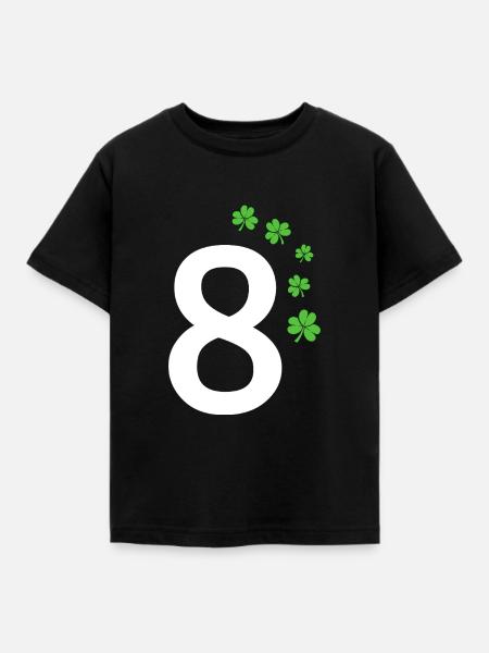 8 - Kinder T-Shirt - Schwarz