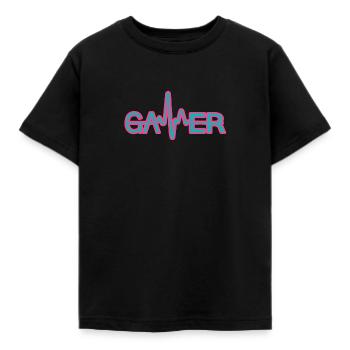 gamer - Kids' T-Shirt - black - Front - AI Model Kid Female (0cm)