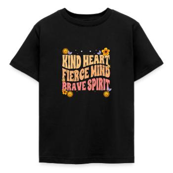 Inspiration Enfant Cœur féroce Courageux - T-shirt Enfant - noir - Devant - AI Model Kid Female (0cm)