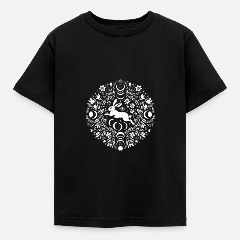 Easter Ostara Eostre Pagan Spring Hare - Kids' T-Shirt - black