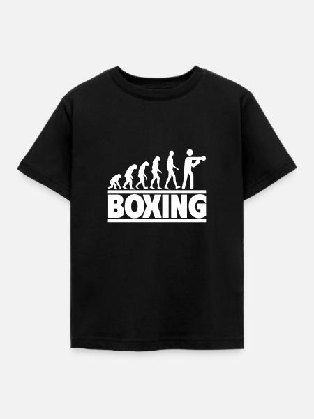 Boxen-Evolution: Vom Menschen zum Boxer - Kinder T-Shirt - Schwarz