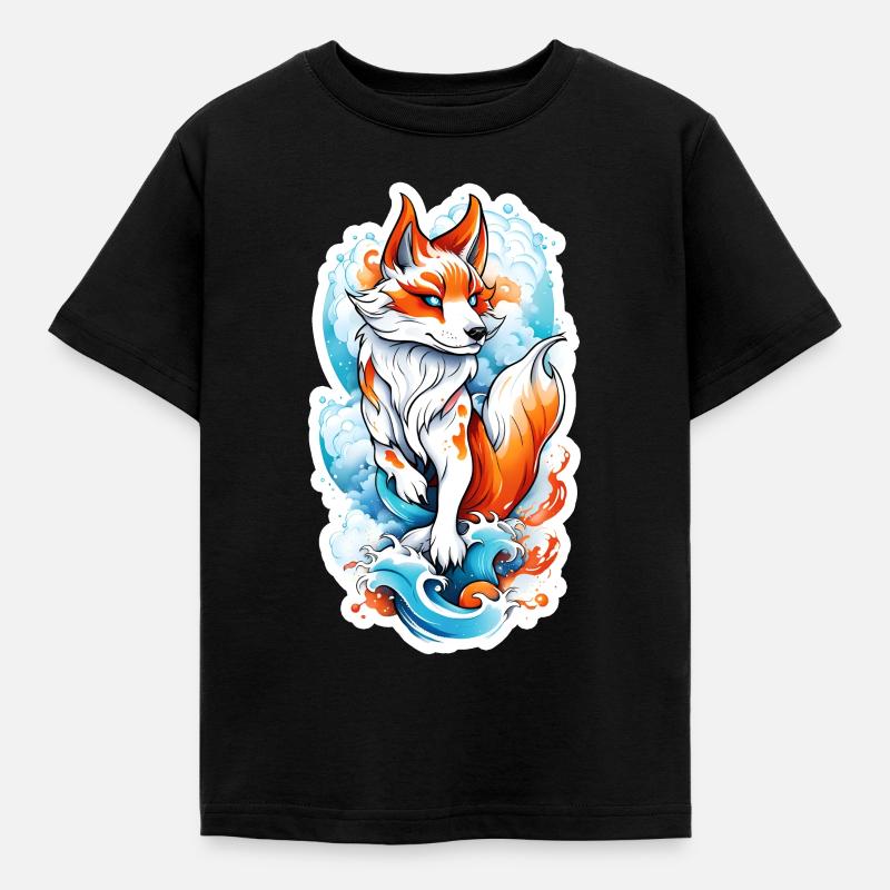 Fuchs - Kinder T-Shirt - Schwarz