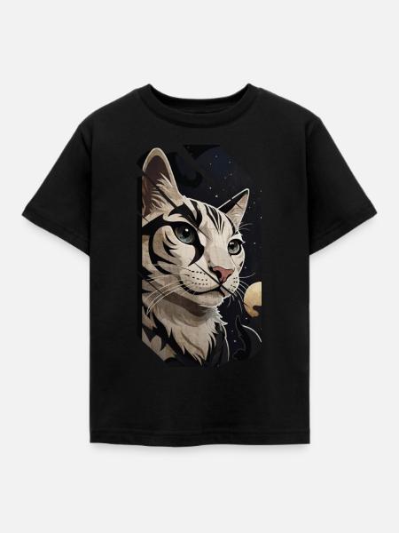 Amuri-Katze - Kinder T-Shirt - Schwarz