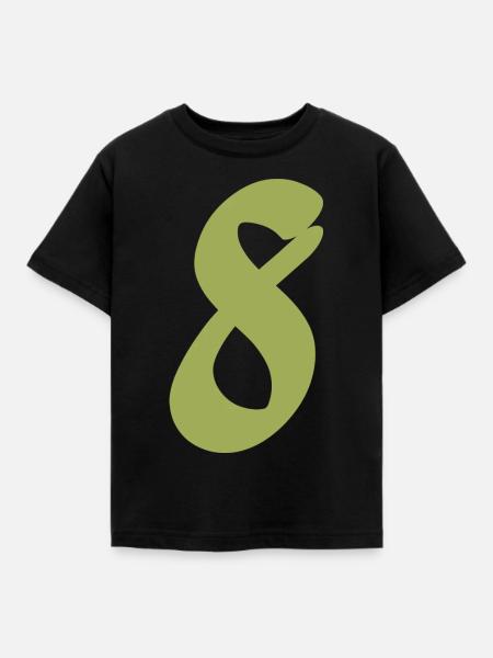 8 - Kinder T-Shirt - Schwarz