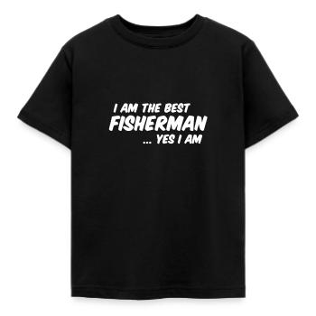 fisherman - Kids' T-Shirt - black - Front - AI Model Kid Female (0cm)