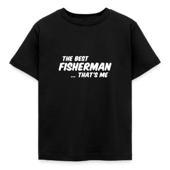 fisherman - Kids' T-Shirt - black - Front - AI Model Kid Female (0cm)