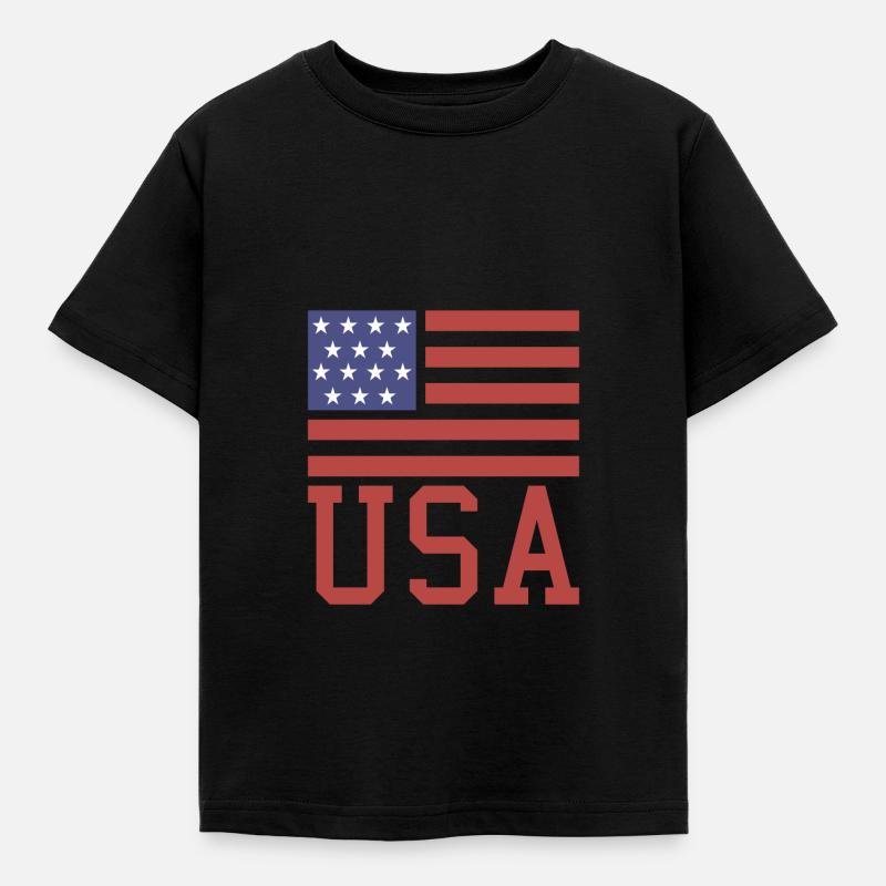 Drapeau américain - T-shirt Enfant - noir