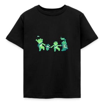 Frog Tourists - Kids' T-Shirt - black - Front - AI Model Kid Female (0cm)