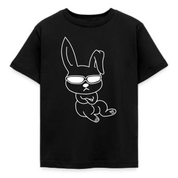 Hase - Kinder T-Shirt - Schwarz - Vorne - AI Model Kid Female (0cm)